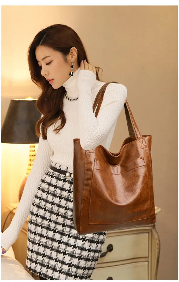 Bruine polyester koffer Organizer tas met ritszak en PU lederen trim