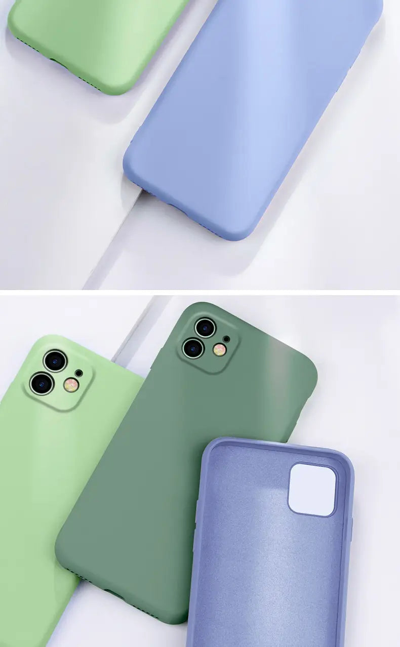 Liquid Silicone Phone Case with Fine Hole Protection in Multiple Colors