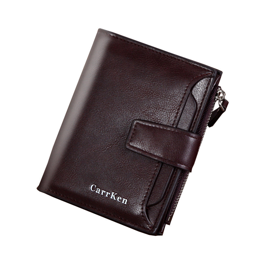 Men’s Wallet Short Button Wallet Large Capacity - Laughing All the Way to the Bank with Leather Wallet