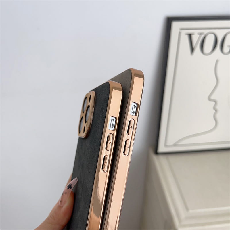 Electroplated Sheepskin Phone Case with Fall Protection for iPhone Xr
