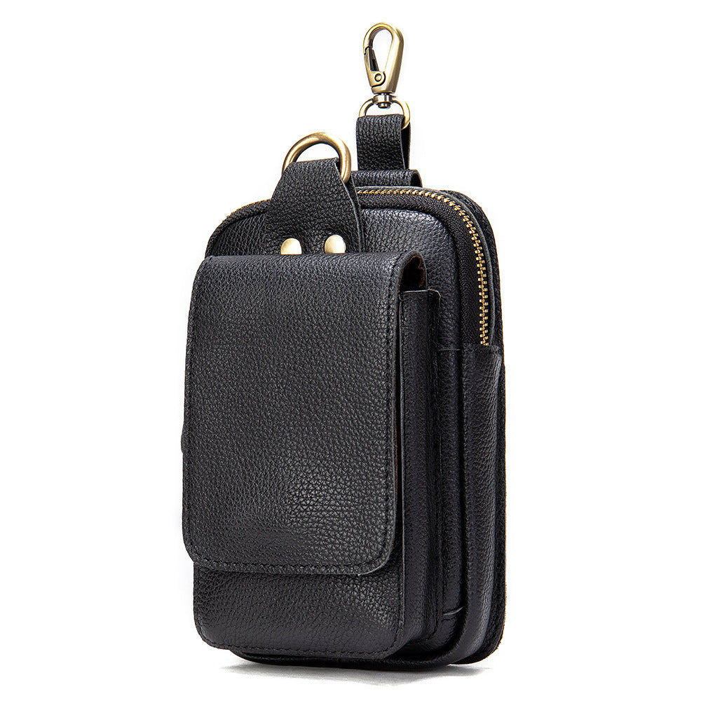 Men’s Head Leather Chest Bag Business Casual Leather Crossbody Chest Bag Student Chest Bag - Classy Chest Bag