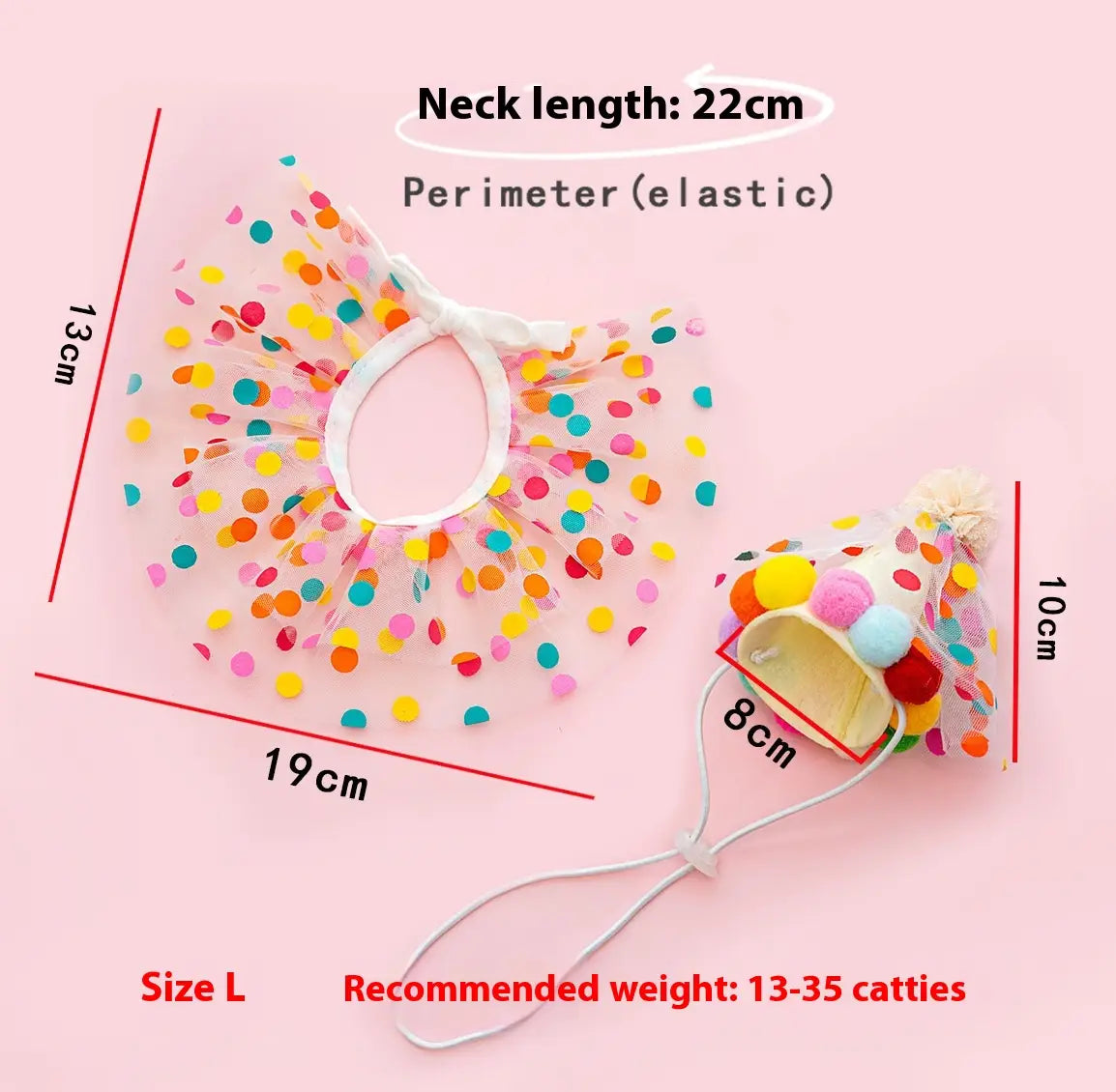 Chapeau de robe d'animaux de compagnie coloré et serviette de salive pour petits chiens moyens