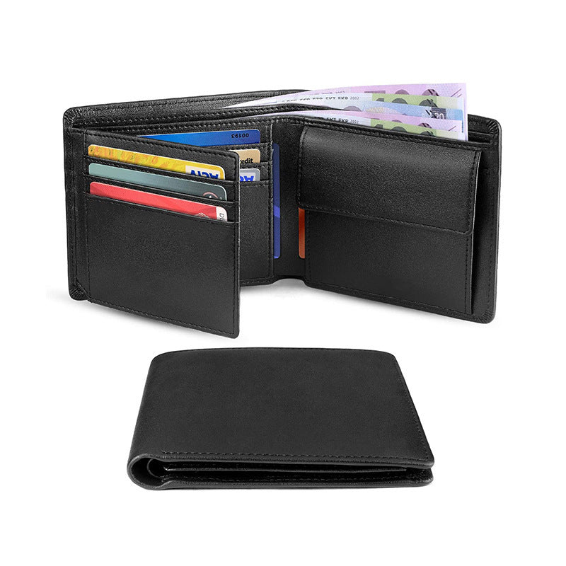 Men’s Short Loose-leaf Wallet RFID Head Layer Cowhide - Upgrade Your Wallet Game with Cowhide Charm