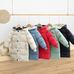 Children’s down padded jacket thick mid-length