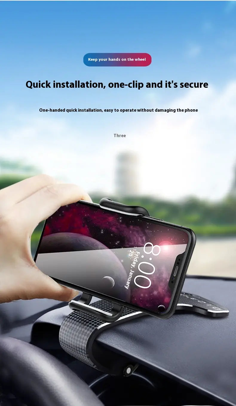 Universal Car Phone Holder Dashboard Mount for Navigation and Safety