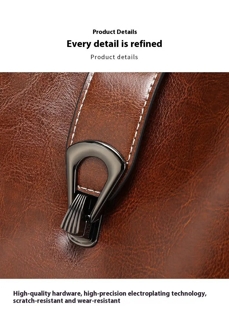 Winter Bucket Bag Shoulder Messenger with Leather and Polyester Cotton Lining