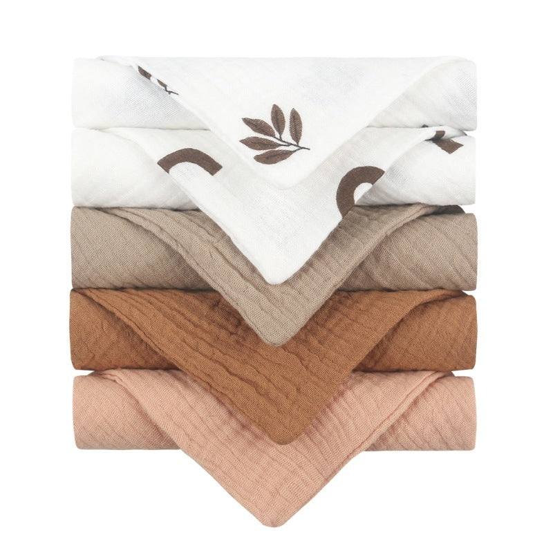 5-piece Baby Towel Plain Cotton Face Towel - Soft Baby Towels for Tiny Tots and Messy Moments