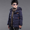 Boy's hooded padded padded jacket - Blue