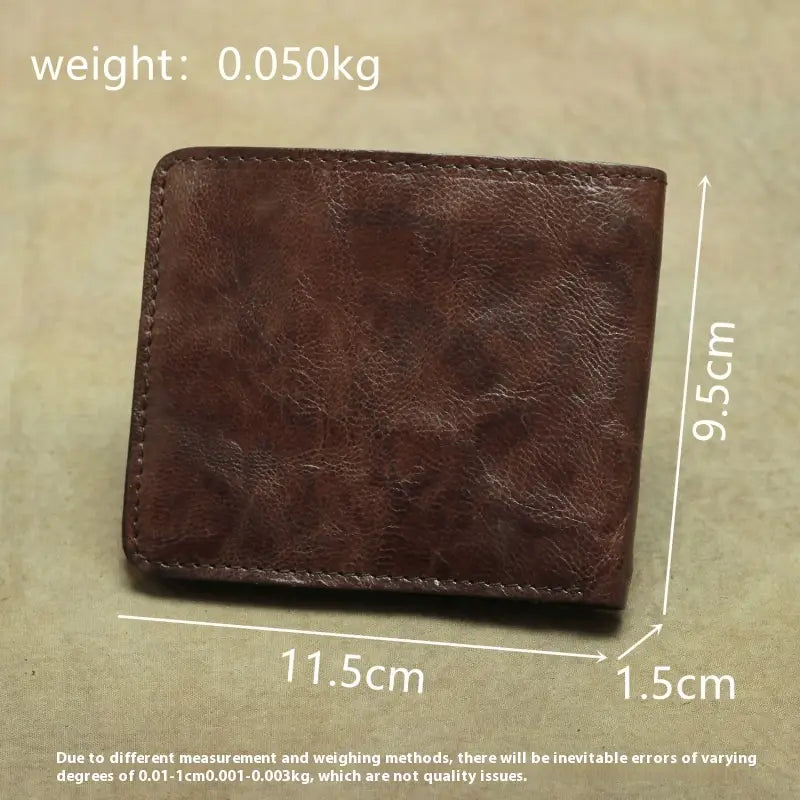 Portefeuille de bifold en cuir authentique vertical et horizontal Slim Card Portez pour les hommes