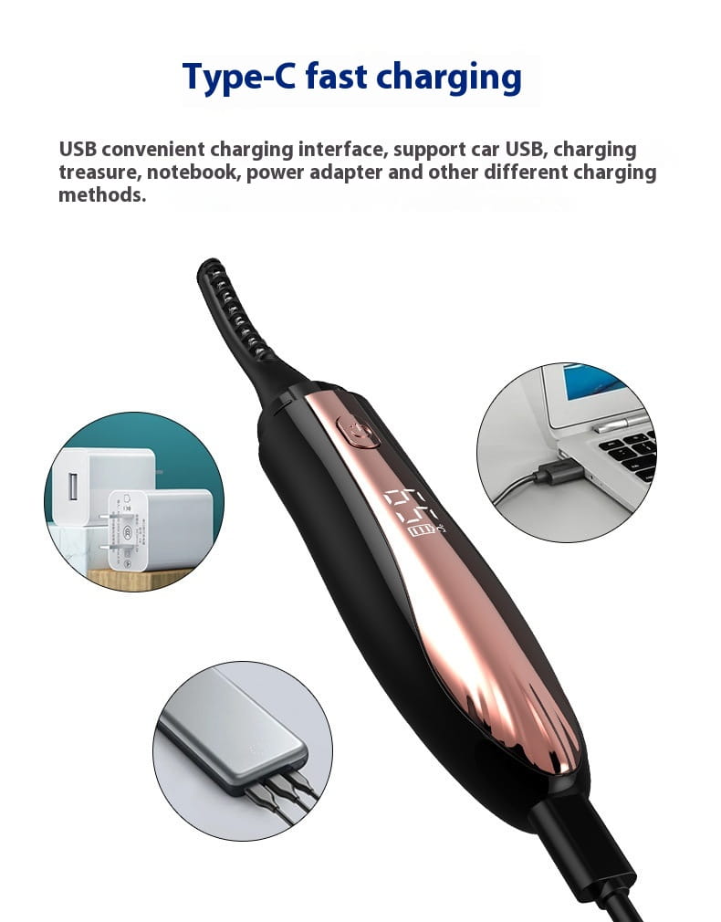 Electric Heating Eyelash Curler with Waterproof Silicone Bruch Head