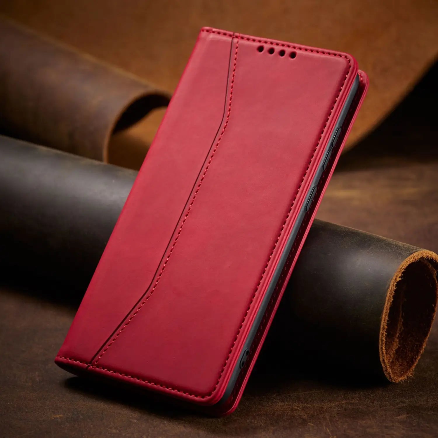 Mobile Phone Leather Case Magnetic Flip Cover