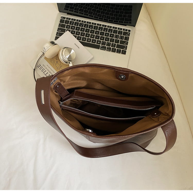 Sac d'emballage en cuir de simplicité urbaine PU Organisateur de voyage marron blanc noir