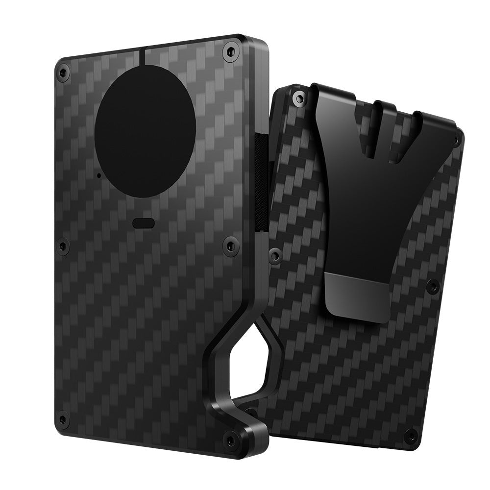 T Anti-loss Alarm Device Card Clamp Men’s Minimalist Wallet Wallet Card Holder Cassette - Carbon Fiber Wallet: Sleek