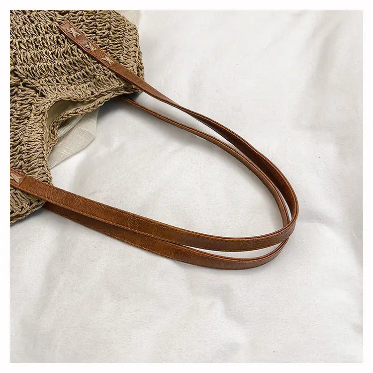 White Cotton Linen Tote Bag Large Travel Shoulder for Women and Men