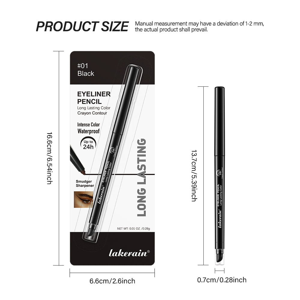 Black Silky Easy Long Lasting Color Eyeliner Set with Bloom Heads