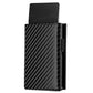 Carbon Fiber Large Capacity Automatic Aluminum Box Anti-theft Swiping Multiple Card Slots Tri Fold Card Holder Wallet