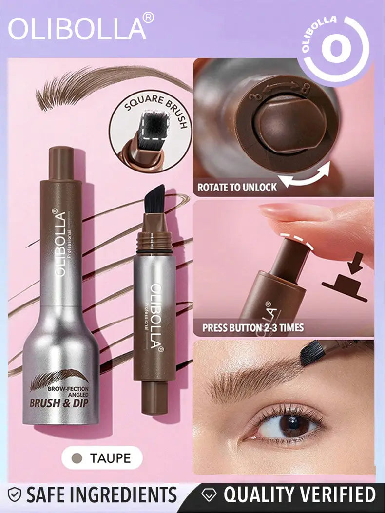 Press Eyebrow Pencil with Big Brush Hairline for Natural Look