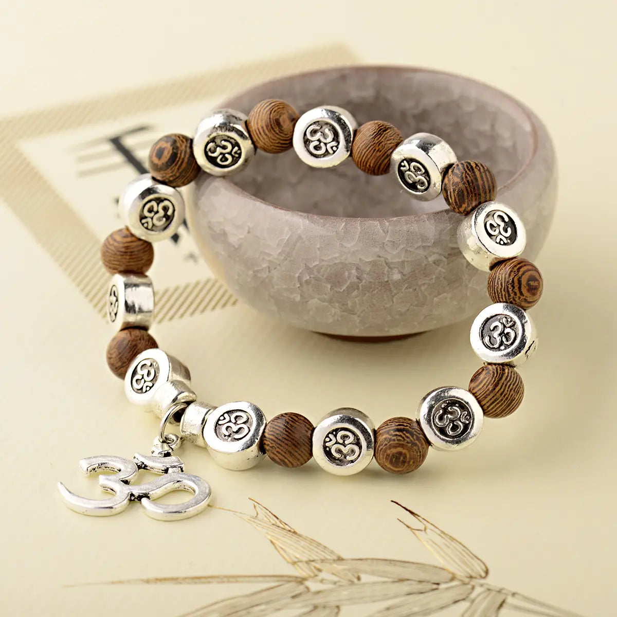 Ethnic Style Retro Elastic Bracelet Wooden Bead