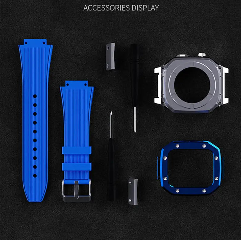 Stainless Steel Case for iWatch Compatible with Silicone Smart Watch Bands