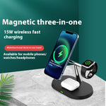 Three-in-one Magnetic Wireless Charger - Zap Your Devices with This Magnetic Marvel Charger