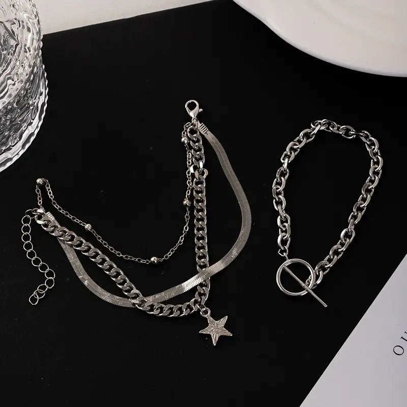 Ladies Alloy Star Bracelet Set