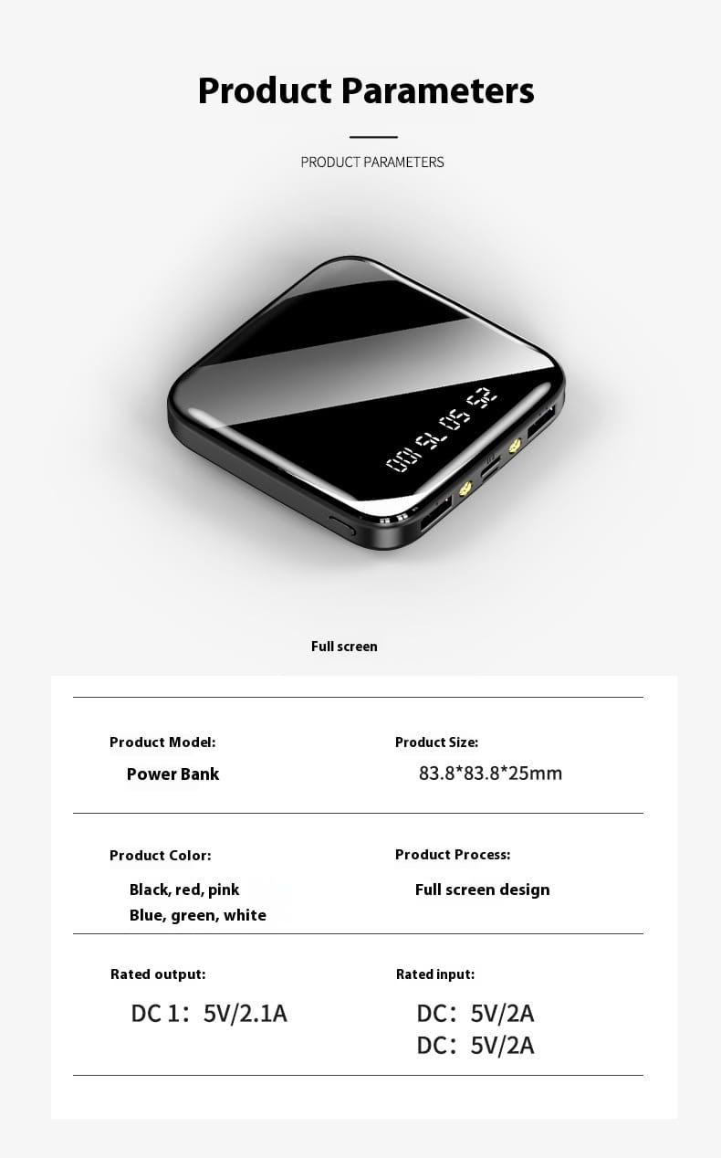 Dlúth 10000Mah Soláthar Cumhachta Iniompartha Pacáiste Battery USB Muirearú USB