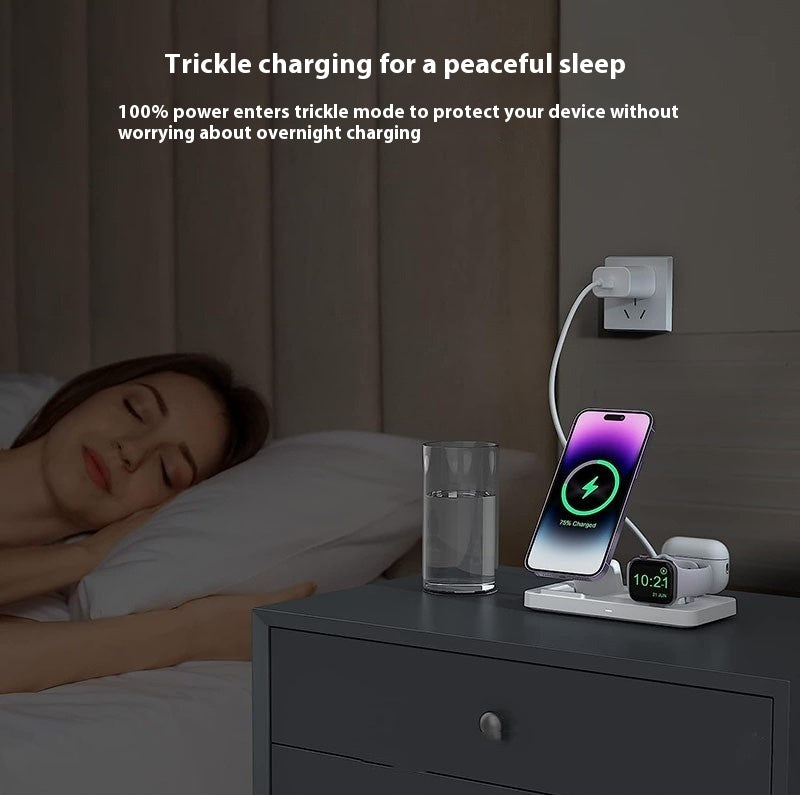 Mobile Watch Headset Folding 3-in-1 Magnetic Wireless Charger - Magnetic Wireless Charger for Phone and Headset