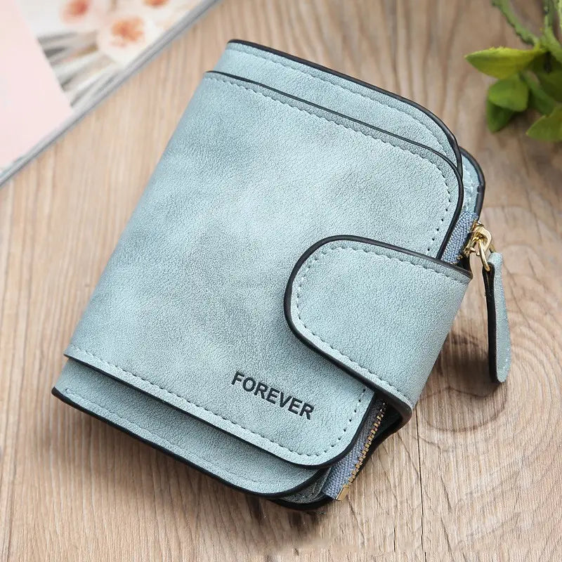 Solid Color PU Leather Card Holder Wallet with Magnetic Closure in the United States