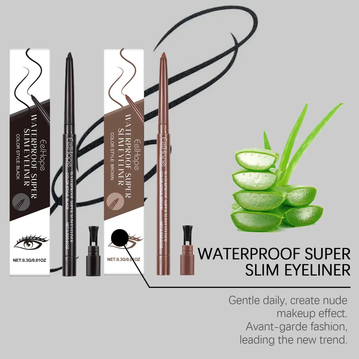 Black Long Lasting Fade-Resistant Silky Smooth Eyeliner 0.3g