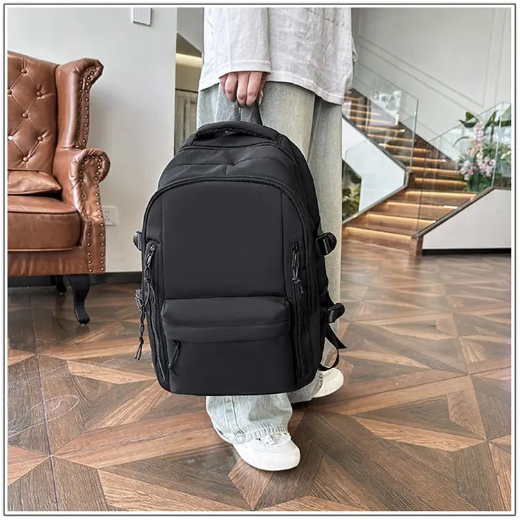 Solid Color School Rucksack Polyester Nylon Urban Umhängetasche für Männer und Frauen