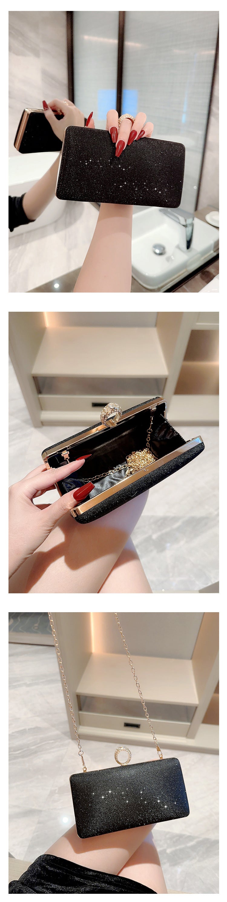 Fashion Rhinestone Ring Shiny Wallet - Stay Shiny with the Fashion Rhinestone Ring Wallet