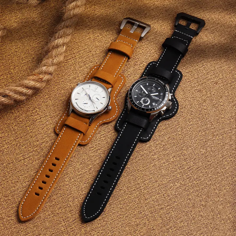 Men’s Fashion Solid Color Nubuck Leather Strap