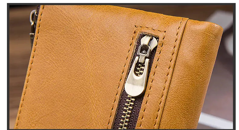 Leather Cortex Cowhide Wallet with Secret Compartments for United States and CHF