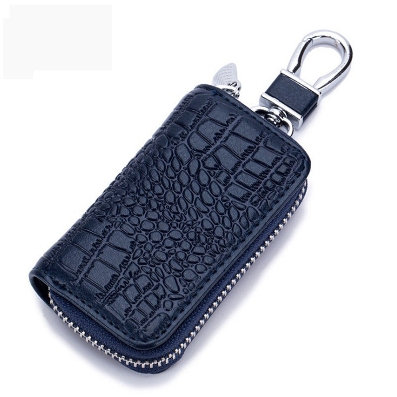 Leather Zipper Car Key Case - Chic Leather Zipper Car Key Case for Style on Wheels