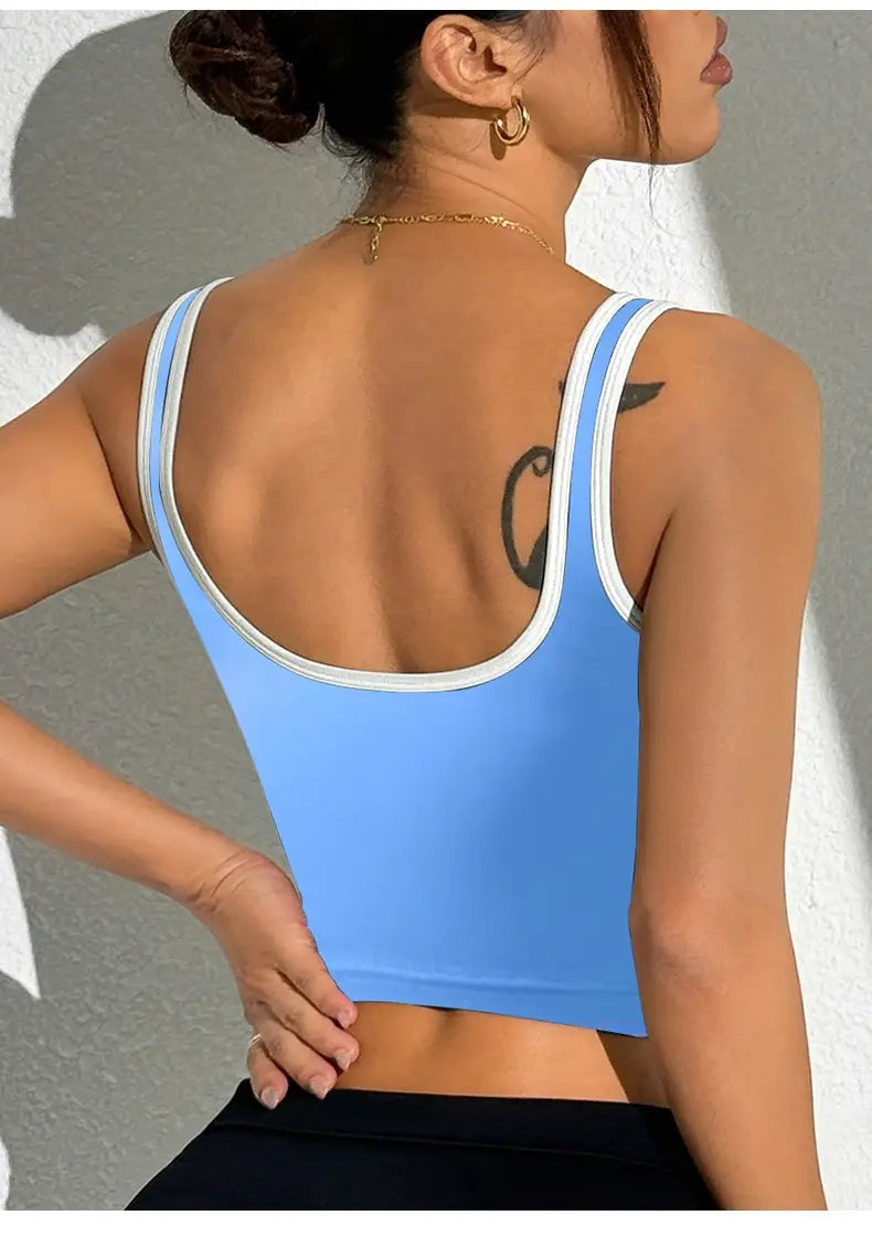 Colorful Yoga Leggings with Chest Pad in Sky Blue and New Colors