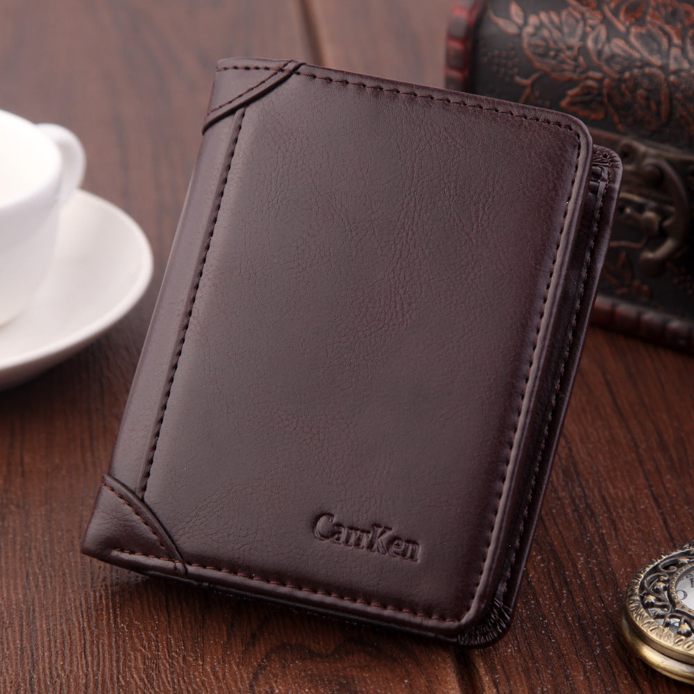 Men’s Wallet Short Multi-card Seat Button Bag - Leather Wallet for Men: Short But Mighty Multi-Card