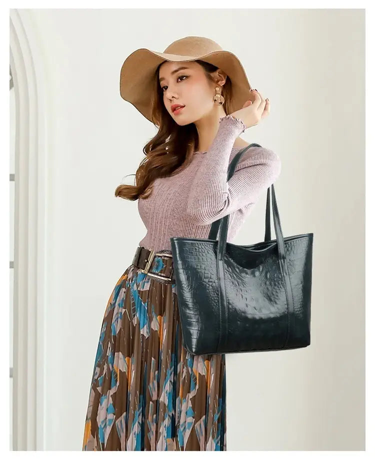 Sac à bandoulière PU à motif de crocodile avec sac à main plusieurs couleurs de poche 3D