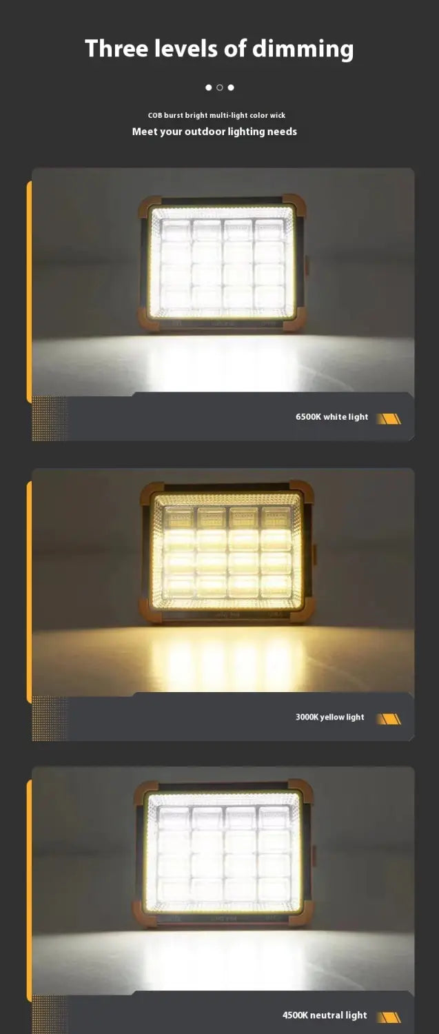 Solar Powered Outdoor Portable Camping Light with IP65 Protection