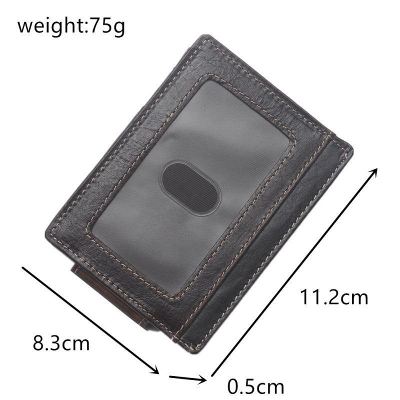 Ultra-thin Anti-magnetic RFID Oil Wax Leather Multifunctional Wallet - Ultra-thin Wallet for Secret Agents Just in Case