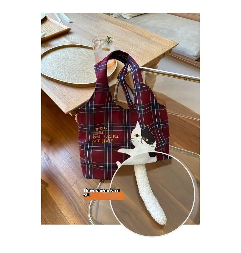 Plaid Flocking Cat Vest with Scottish and Soft Plush Design