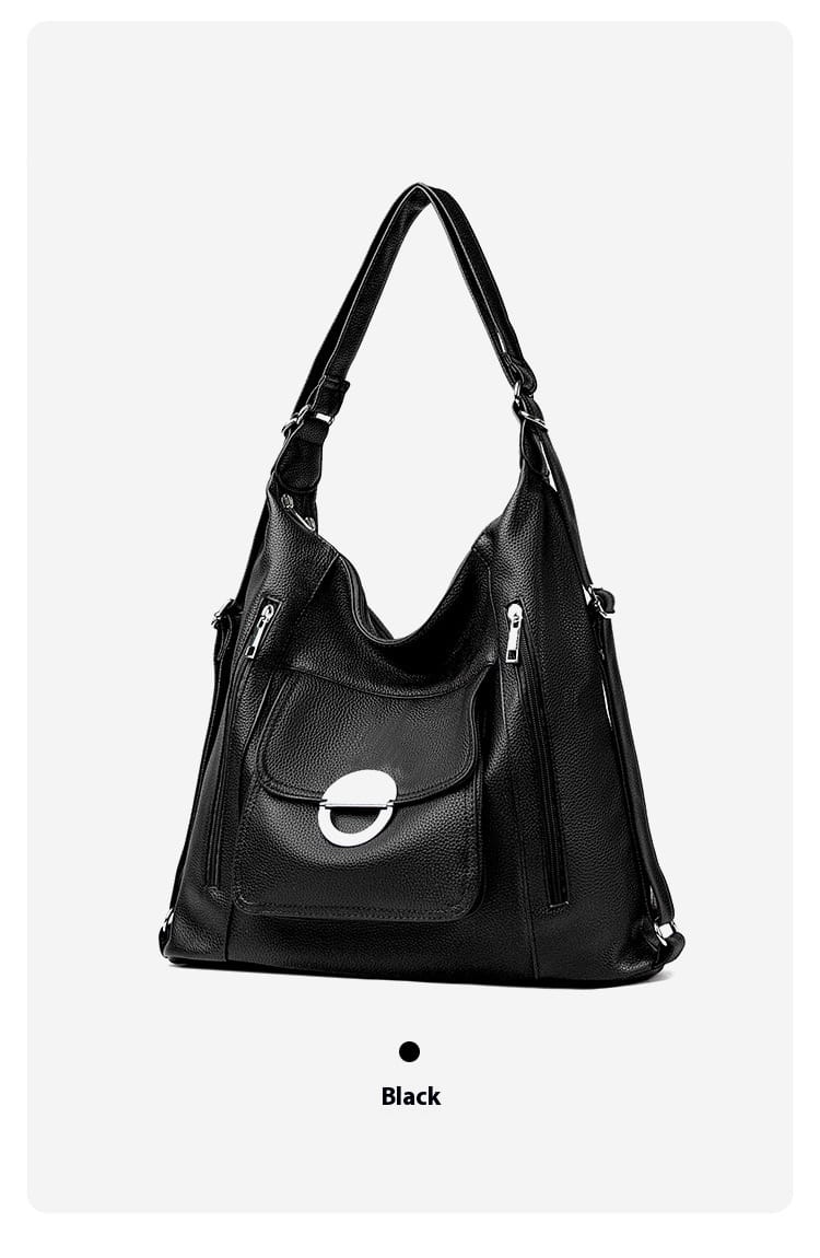 Borsa a tracolla con doppi spalline in argento nero marrone chiaro o bianco