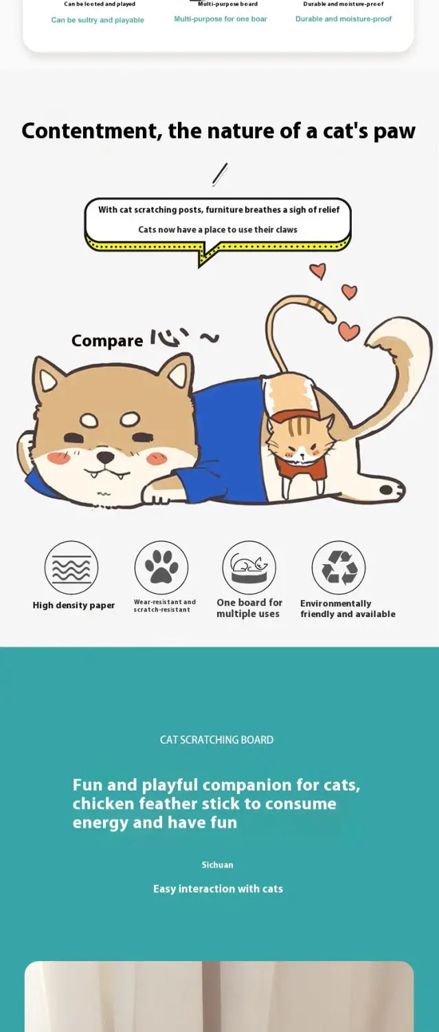 Kassi kriimustuslaud käekellaga gofreeritud papist kriimustuspadjaga