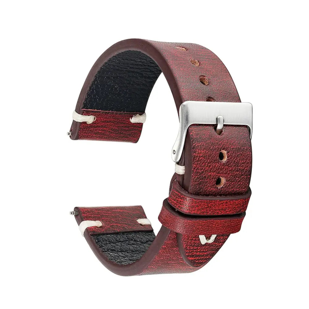 Six-color Retro Oil Wax Discoloration Leather Watch Strap