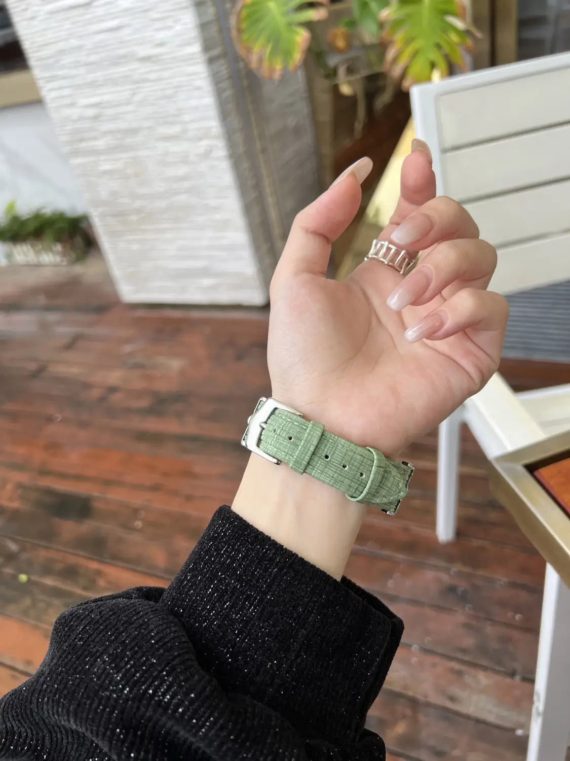 Bamboo Grain D-shape Buckle Leather Strap Tree Wood Grain Fashion Wrist