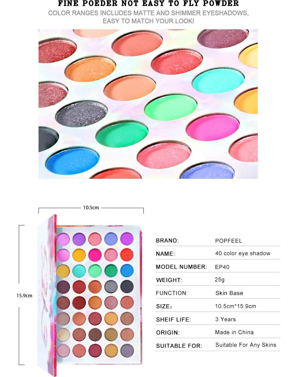 Paletă de ochi multicolori pentru ochi impermeabili machiaj de lungă durată pentru toate tonurile pielii