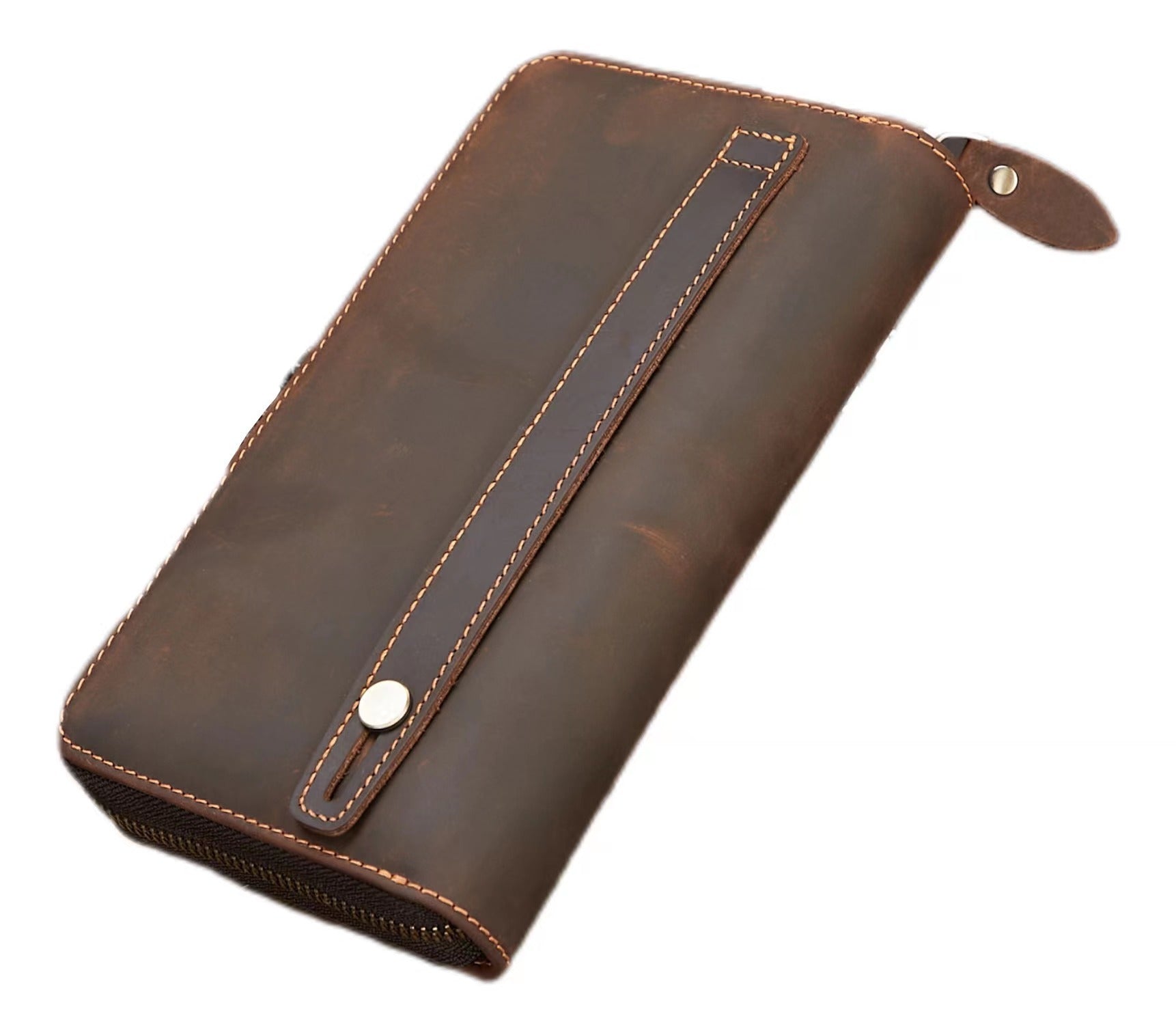 New Retro Hand Multifunctional Zipper Men’s Leather Wallet - Retro Wallet For Men Who Can’t Find Their Stuff