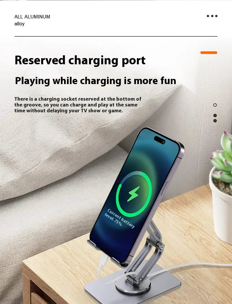 Aluminum Alloy Mobile Phone Desktop Bracket with Rotation Telescopic Adjustment