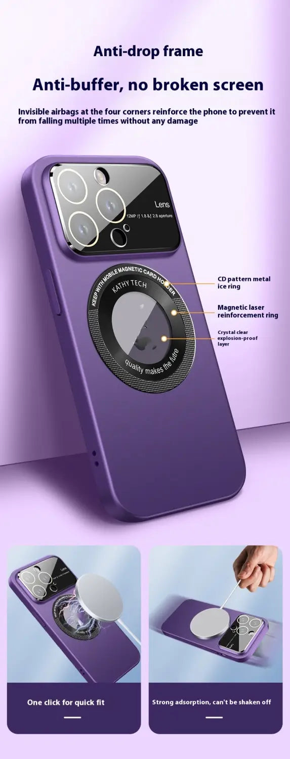 Drop-Resistant Phone Case for iPhone with Magnetic Large Window Design