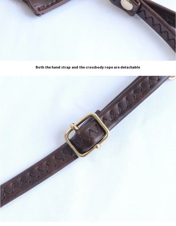 PU vooder mustsinisega roosiga punane pruun koos tõmblukuga sisetaskutega