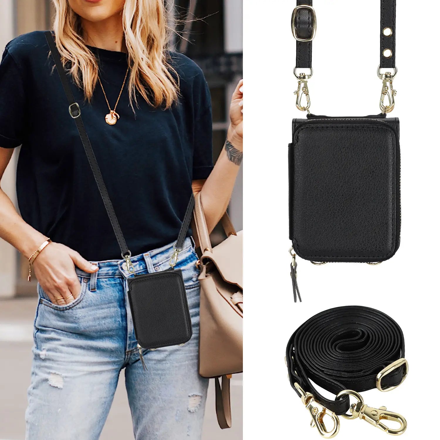 Oiriúnach do ZFlip6 Cás gutháin le patrún litchi foldable